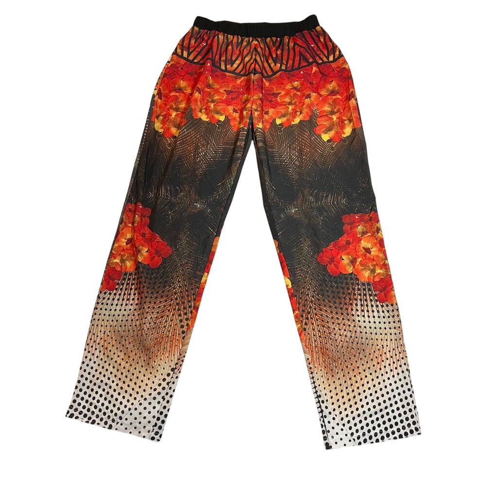 Romeo & Juliet Couture High Rise Floral Abstract Print Pants Size S Art to Wear